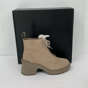 Sorel Hi-line lug boots suede leather waterproof chunky platform Taupe new 11