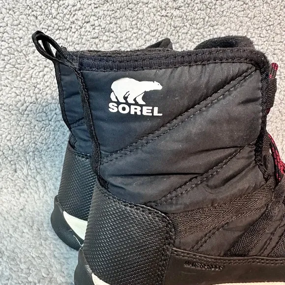 Sorel Insulted Ankle Boots Girls Kids size 3 Black Hiking Trail Outdoor Shoes