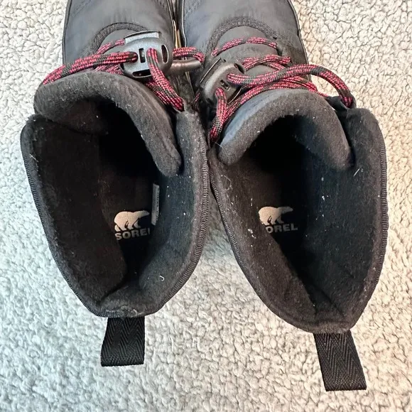 Sorel Insulted Ankle Boots Girls Kids size 3 Black Hiking Trail Outdoor Shoes