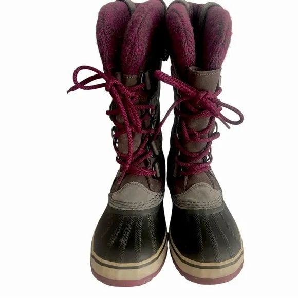 SOREL JOAN OF ARCTIC Knit Waterproof Suede Winter Laced Boots Womens Size 5