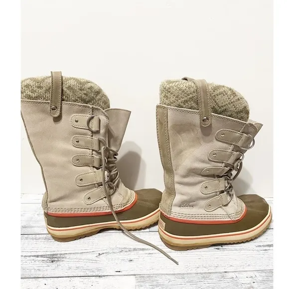 Sorel Joan of Arctic Knit Winter Waterproof Snow Boots  Women Sz 8