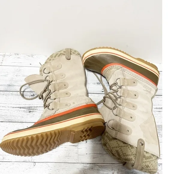Sorel Joan of Arctic Knit Winter Waterproof Snow Boots  Women Sz 8