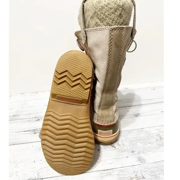 Sorel Joan of Arctic Knit Winter Waterproof Snow Boots  Women Sz 8