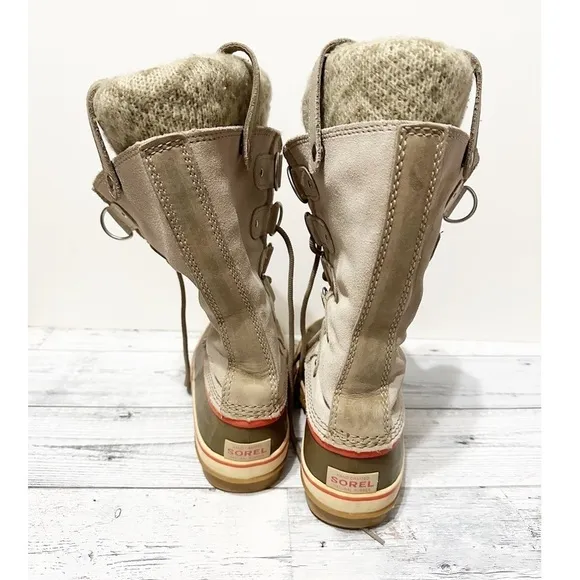 Sorel Joan of Arctic Knit Winter Waterproof Snow Boots  Women Sz 8