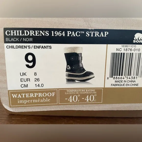 Sorel Kids Black Waterproof Boots