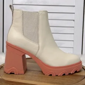 SOREL l Brex Lug Sole Chelsea Chunky Platform Boots Natural Parodox Pink Sz. 9