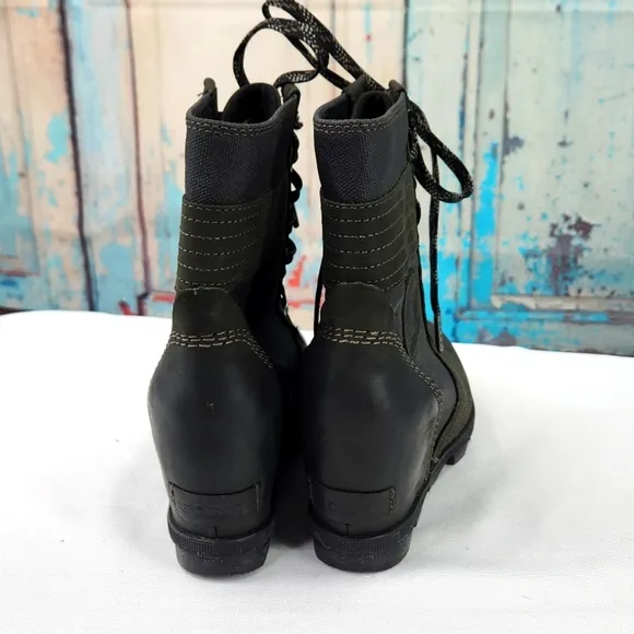 Sorel Lexie Wedge Leather Waterproof Canvas Winter Boots NL3046-010