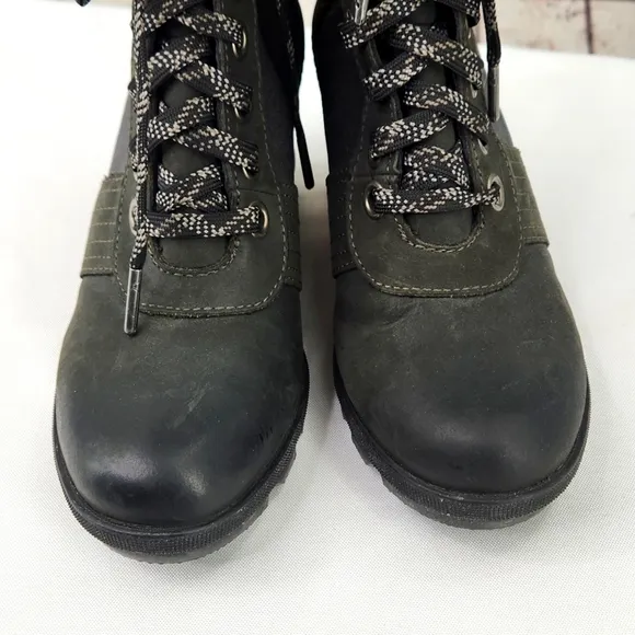 Sorel Lexie Wedge Leather Waterproof Canvas Winter Boots NL3046-010