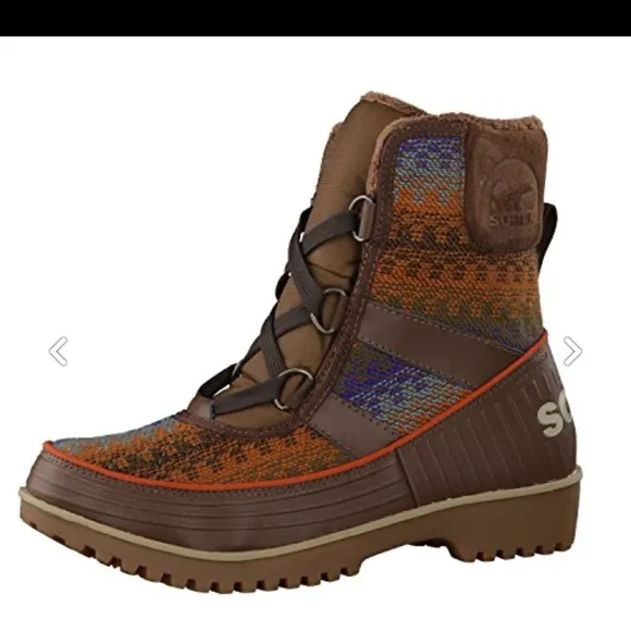 Sorel Outdoor Boots Tivoli II Aztec Boho Blanket Leather Upper W-Sz 9M Worn Once