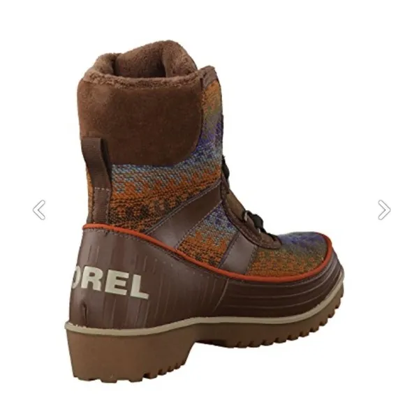 Sorel Outdoor Boots Tivoli II Aztec Boho Blanket Leather Upper W-Sz 9M Worn Once