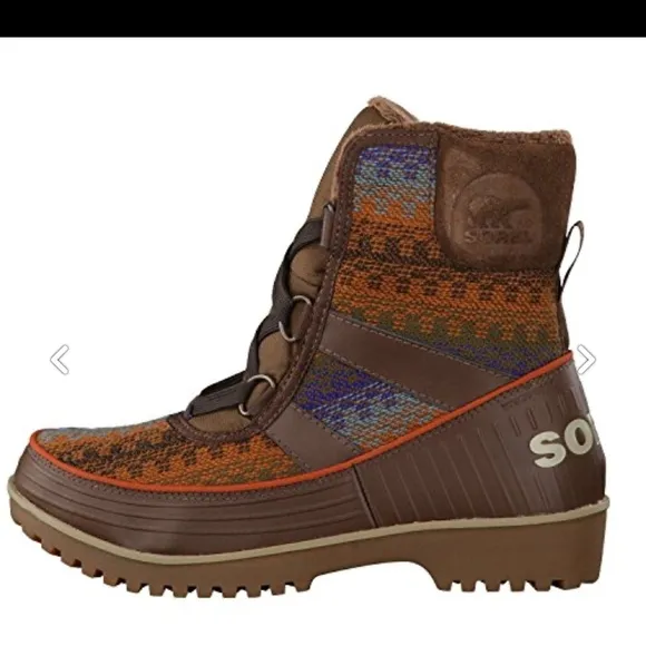 Sorel Outdoor Boots Tivoli II Aztec Boho Blanket Leather Upper W-Sz 9M Worn Once