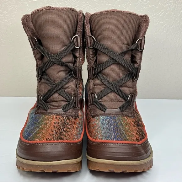 Sorel Outdoor Boots Tivoli II Aztec Boho Blanket Leather Upper W-Sz 9M Worn Once