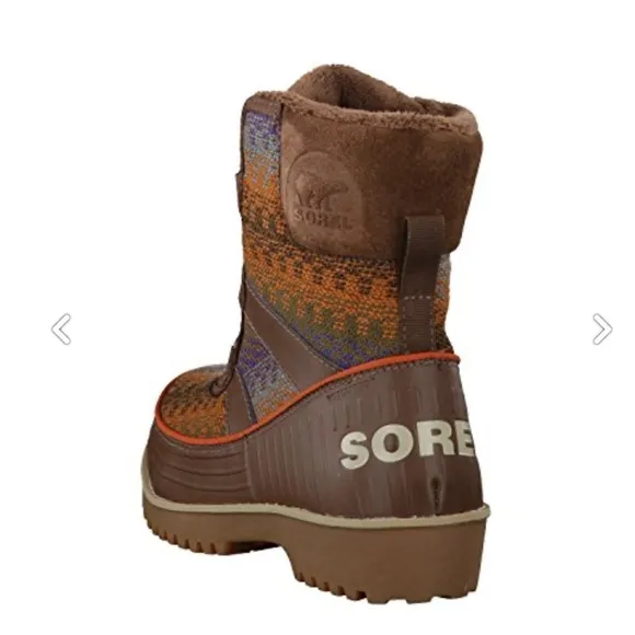 Sorel Outdoor Boots Tivoli II Aztec Boho Blanket Leather Upper W-Sz 9M Worn Once