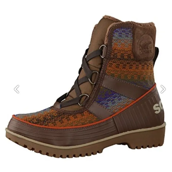 Sorel Outdoor Boots Tivoli II Aztec Boho Blanket Leather Upper W-Sz 9M Worn Once
