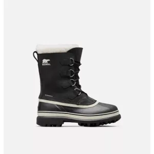 SOREL Women's Caribou WP Waterproof Leather Black Stone Size 10