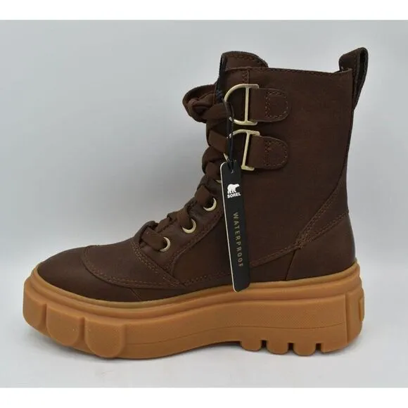 Sorel Womens Size 10 Caribou X Leather Tobacco Gum Waterproof Lace Up Boots