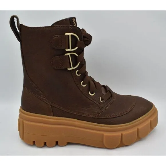 Sorel Womens Size 10 Caribou X Leather Tobacco Gum Waterproof Lace Up Boots