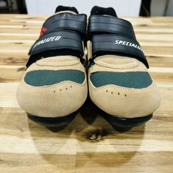 Specialized Sport MTB Cycling Shoes US Mens Size 8 Brown Suede Metal Clip 2 Bolt