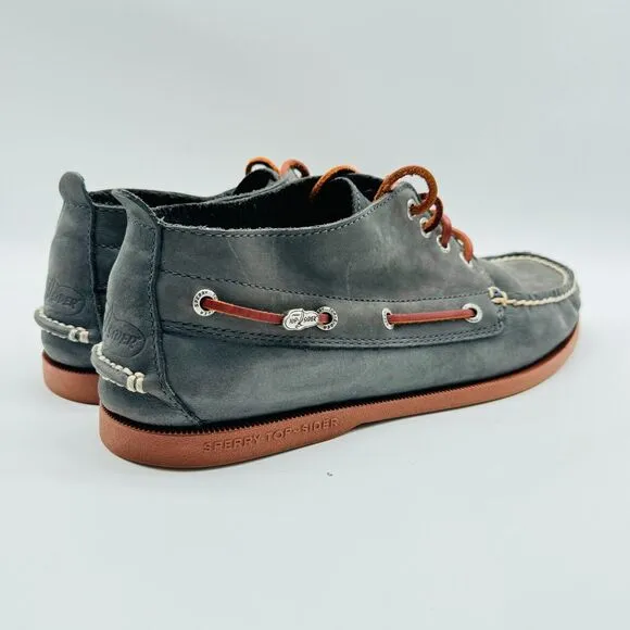 Sperry Shoes Mens 11 Gray Suede High Top Boat Deck Top Sider Casual Moccasin NEW