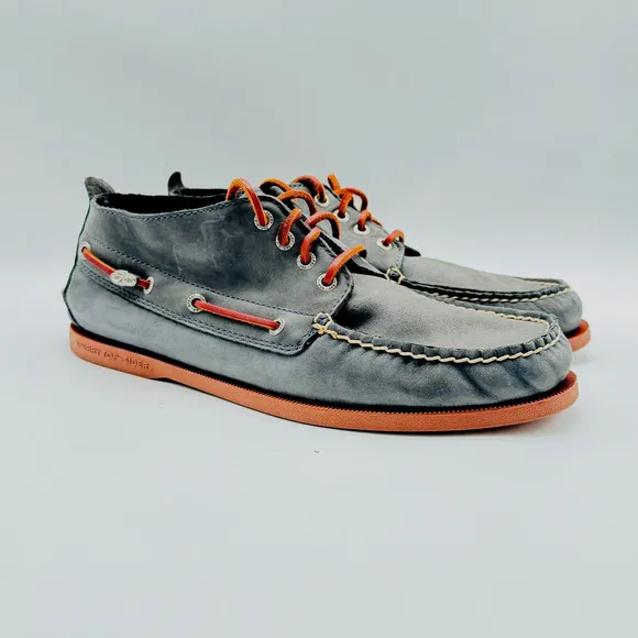 Sperry Shoes Mens 11 Gray Suede High Top Boat Deck Top Sider Casual Moccasin NEW