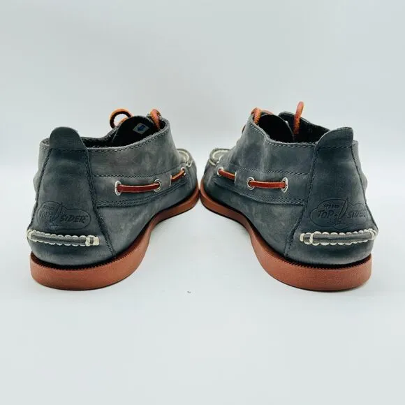 Sperry Shoes Mens 11 Gray Suede High Top Boat Deck Top Sider Casual Moccasin NEW