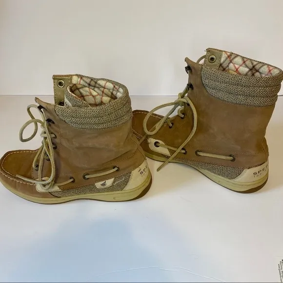 Sperry Top-Sider high top boat shoes tan size 8