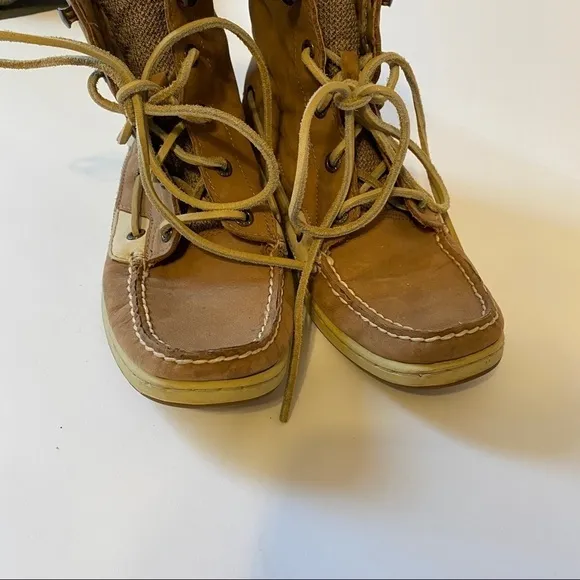 Sperry Top-Sider high top boat shoes tan size 8