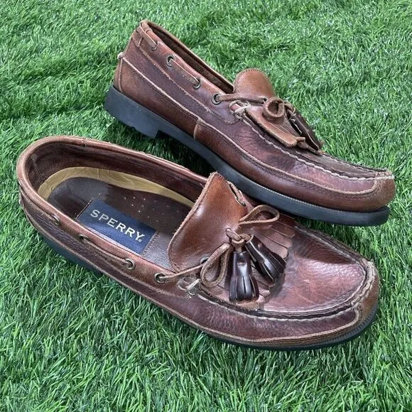 Sperry Top Sider Men's Sz 12M Brown Leather Tassel Loafer Boat‎ Shoes 0673418