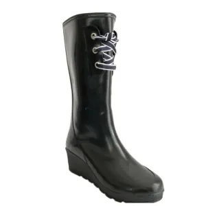 Sperry Top-sider Rain Boots Women Size 10M Waterproof Tall Wedge Rubber Outdoor