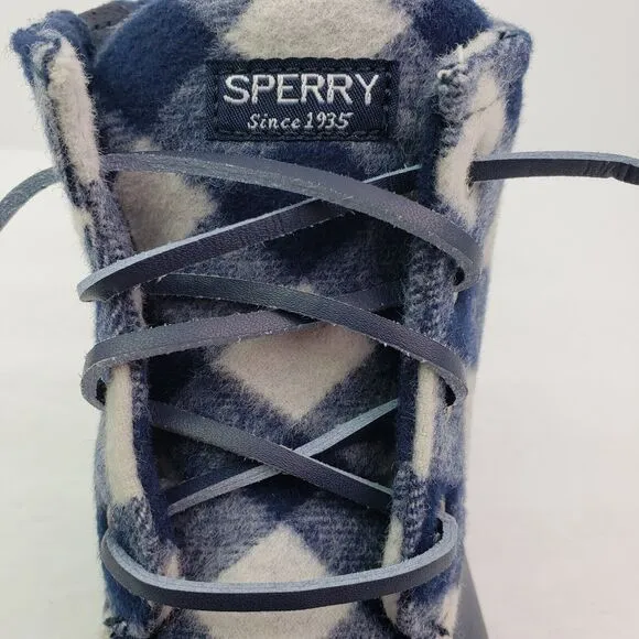 Sperry Top Sider Saltwater Toddler Size 11 Blue Plaid Wool Waterproof Duck Boots