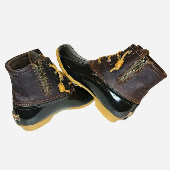 Sperry Top-Sider Women's Saltwater Boots Dark Brown/Tan Size 7.5