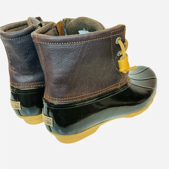 Sperry Top-Sider Women's Saltwater Boots Dark Brown/Tan Size 7.5