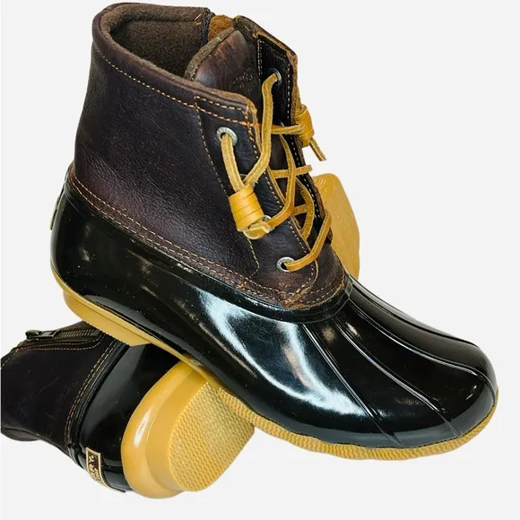 Sperry Top-Sider Women's Saltwater Boots Dark Brown/Tan Size 7.5