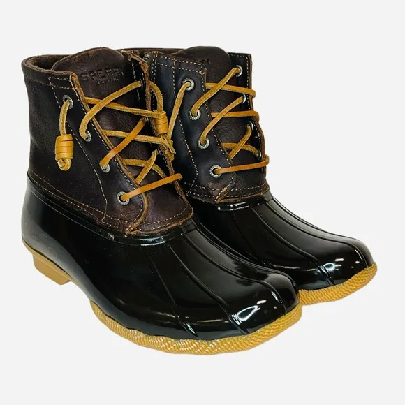 Sperry Top-Sider Women's Saltwater Boots Dark Brown/Tan Size 7.5