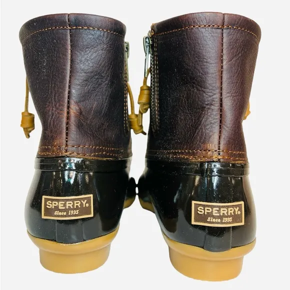Sperry Top-Sider Women's Saltwater Boots Dark Brown/Tan Size 7.5