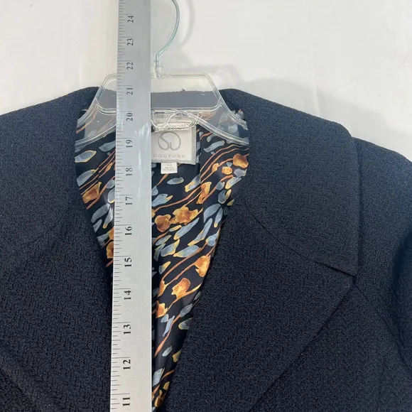 ST. JOHN COUTURE Knit Blazer Jacket Black Blue Brown Made in USA $745 Size 10