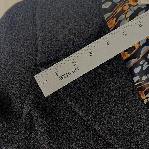ST. JOHN COUTURE Knit Blazer Jacket Black Blue Brown Made in USA $745 Size 10