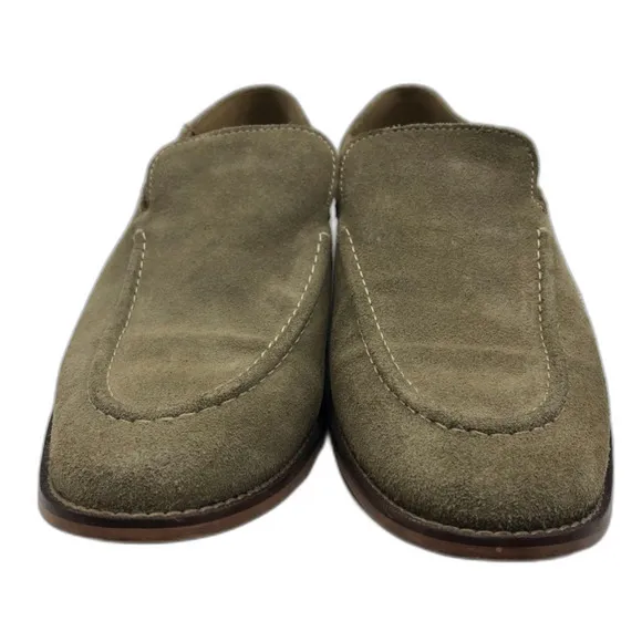 STAFFORD Mens Tan Genuine Leather Upper Suede Loafer 12M Slip On Shoes Ortholite