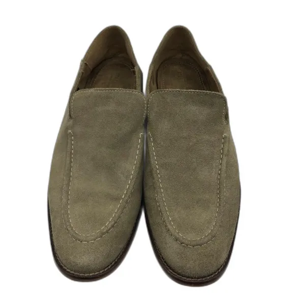 STAFFORD Mens Tan Genuine Leather Upper Suede Loafer 12M Slip On Shoes Ortholite
