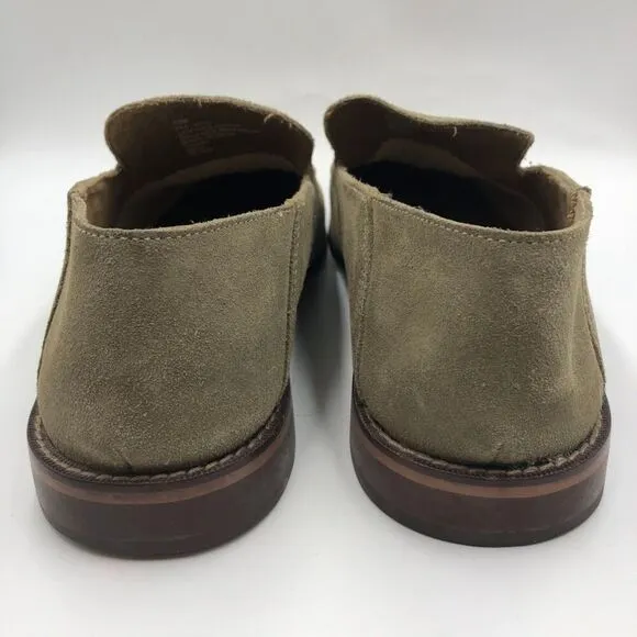 STAFFORD Mens Tan Genuine Leather Upper Suede Loafer 12M Slip On Shoes Ortholite