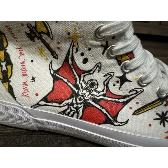 Stranger Things Hellfire Club Akedo High Top Shoes Sneakers Size US 8 Mens Used