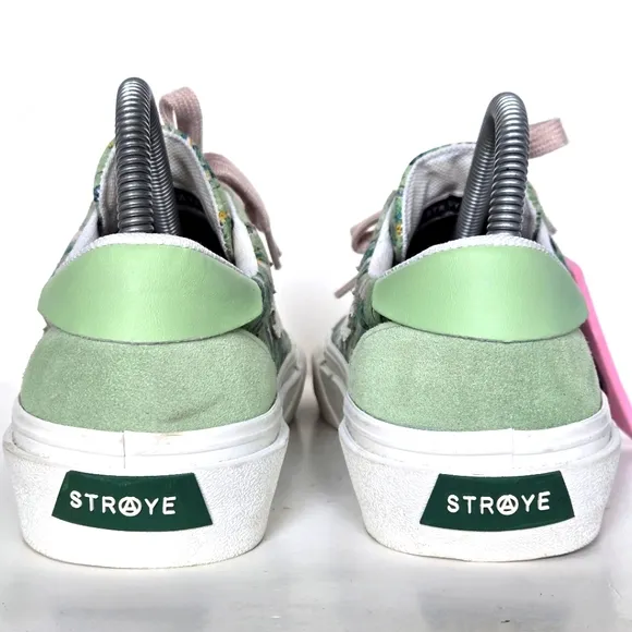 Straye Logan Tallywood Floral Teal Skate Shoes women 8 men 6.5