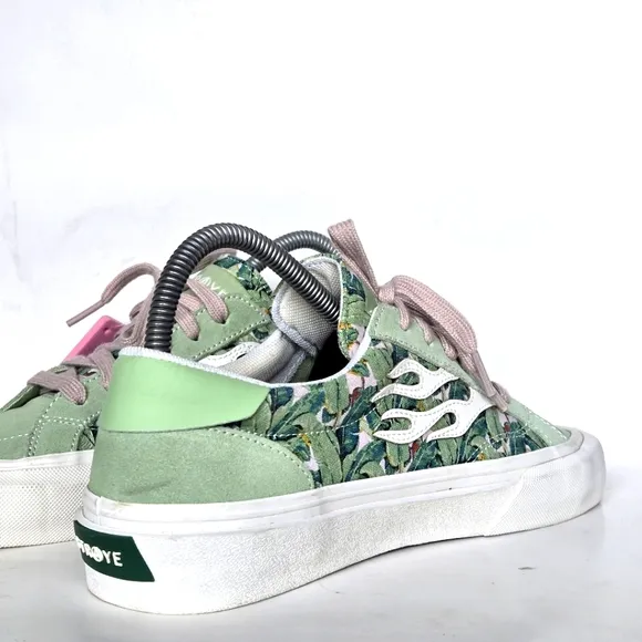 Straye Logan Tallywood Floral Teal Skate Shoes women 8 men 6.5