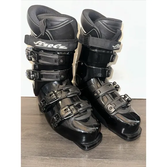 Strolz Ski Boots Black Men's Size 7-Made in Austria With Dakine Bag