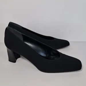 Stuart Weitzman Black Slip-On Block Heel Pumps Size 8B