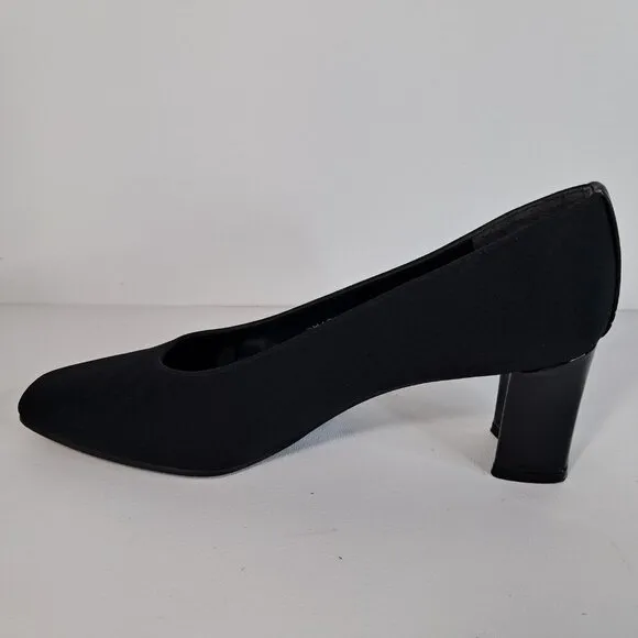 Stuart Weitzman Black Slip-On Block Heel Pumps Size 8B