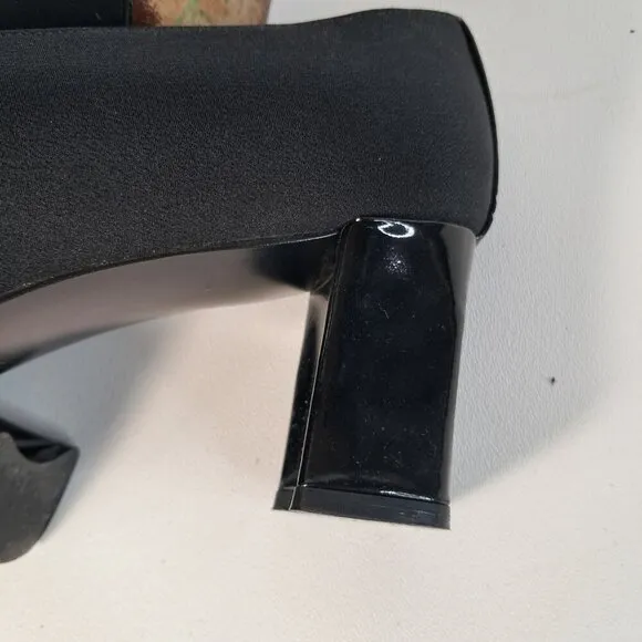 Stuart Weitzman Black Slip-On Block Heel Pumps Size 8B