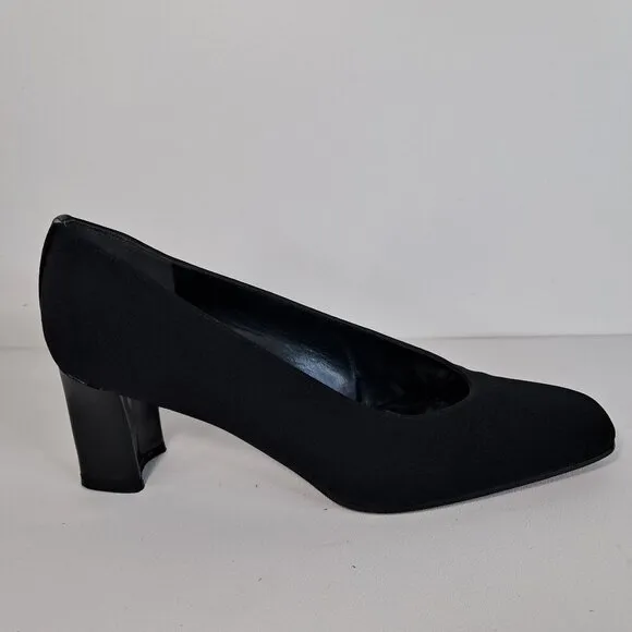 Stuart Weitzman Black Slip-On Block Heel Pumps Size 8B