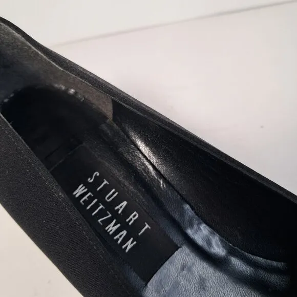 Stuart Weitzman Black Slip-On Block Heel Pumps Size 8B