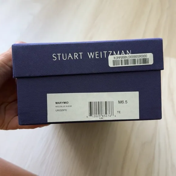 Stuart Weitzman Marymid blue suede heels 6.5 great condition!